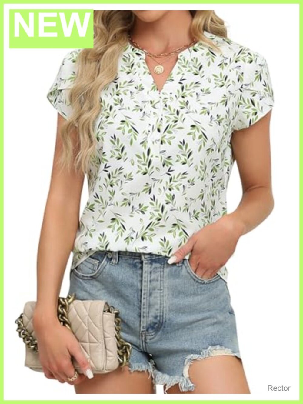 Blooming Jelly Dressy Casual Business Work Blouse Short Sleeve Top